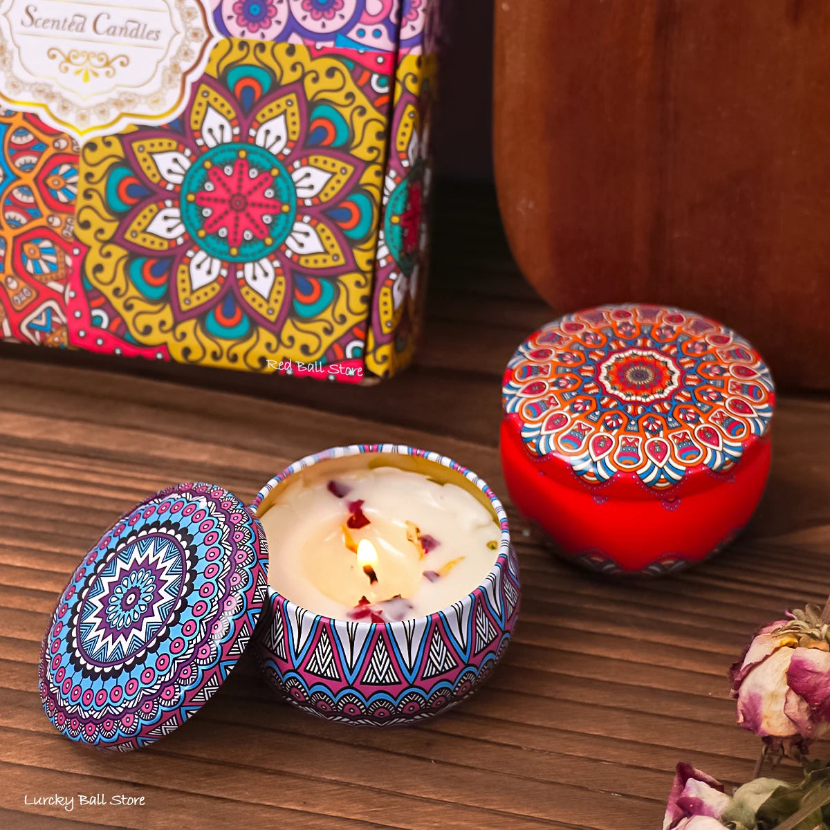 4Pcs/Box Scented Long Lasting Smokeless Fragrance Candle Jar