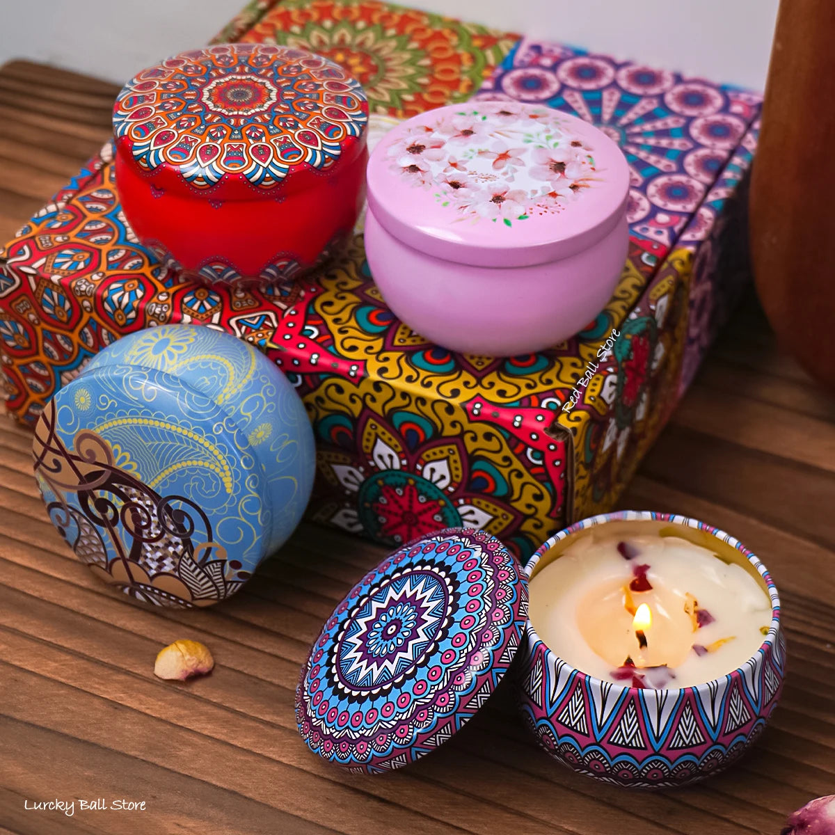 4Pcs/Box Scented Long Lasting Smokeless Fragrance Candle Jar