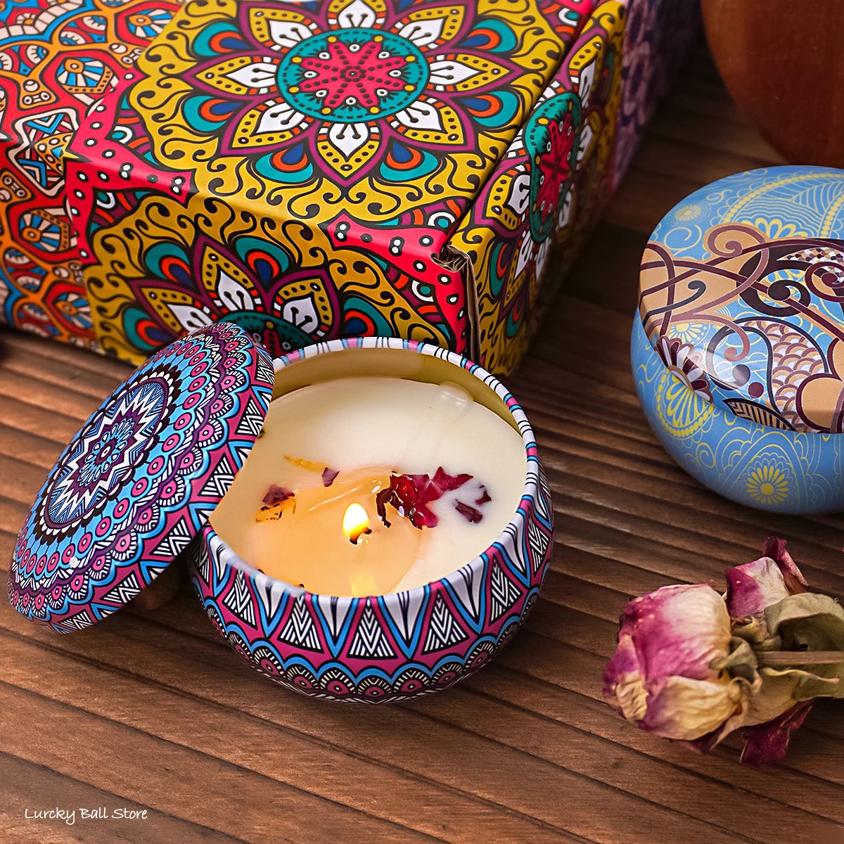 4Pcs/Box Scented Long Lasting Smokeless Fragrance Candle Jar
