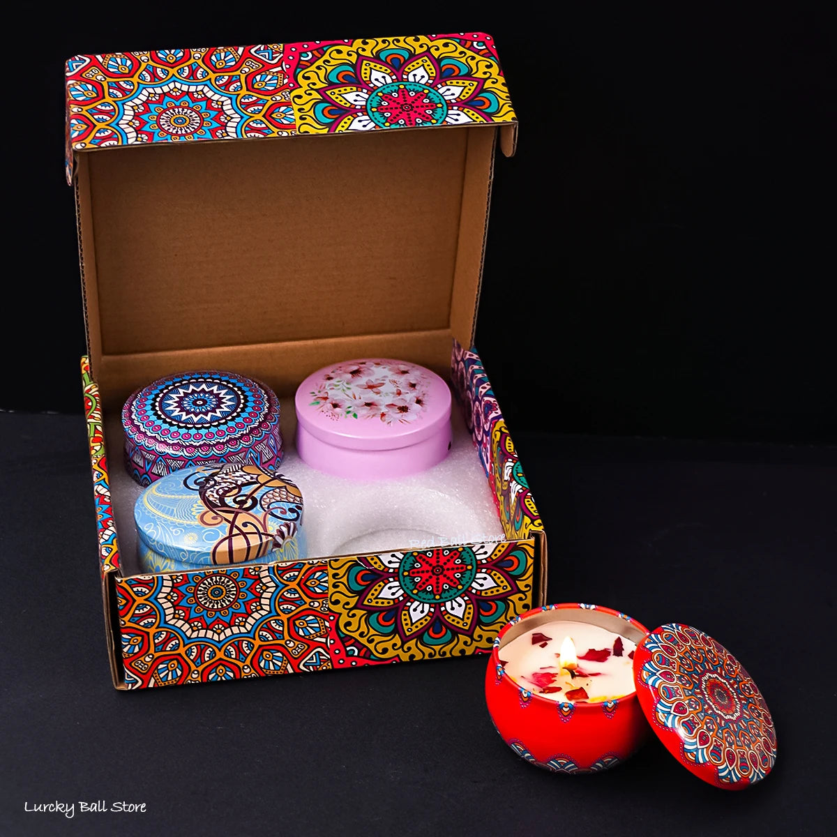 4Pcs/Box Scented Long Lasting Smokeless Fragrance Candle Jar