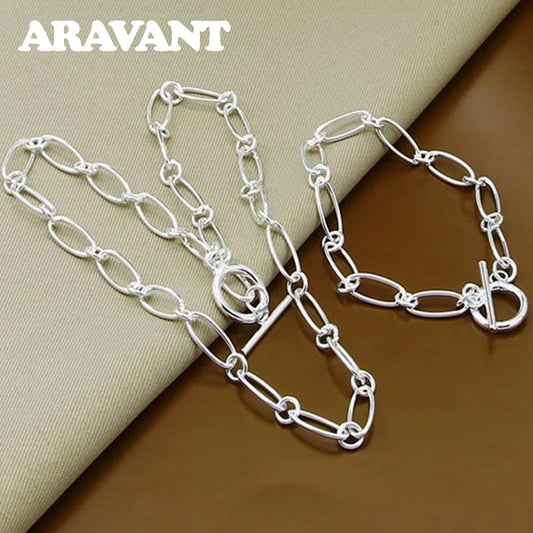 925 Silver Jewelry Set – Necklace & Bracelet for Women, Party Gift.