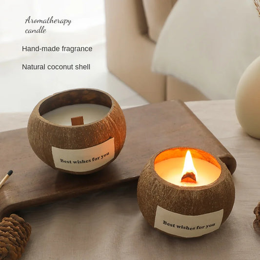 1pc Natural Coconut Shell Coconut Scented Candle