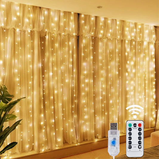 Fairy Curtain Lights – Warm White | 8 Modes”